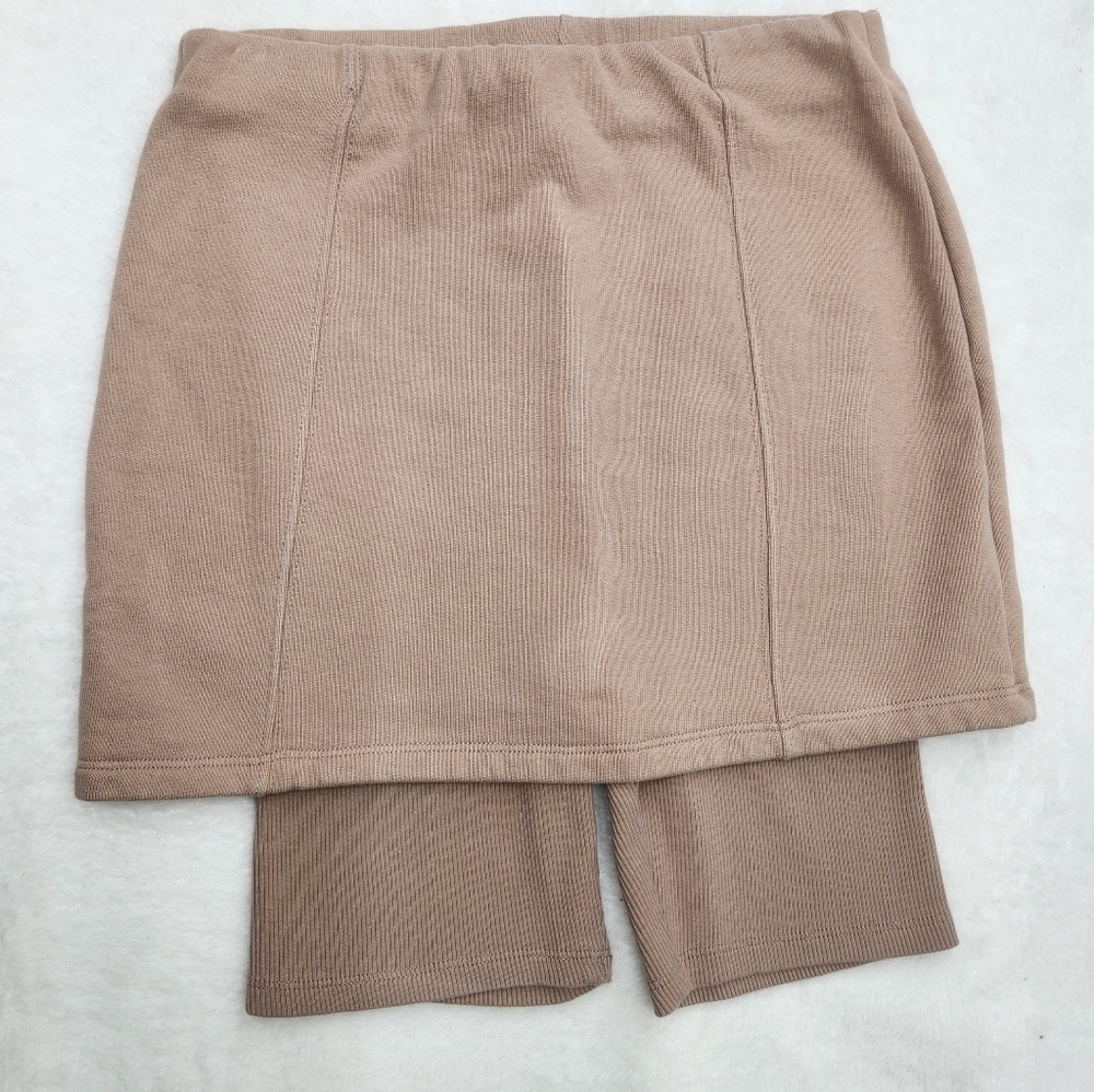 Zara Tan Skirt with Attached Leggings